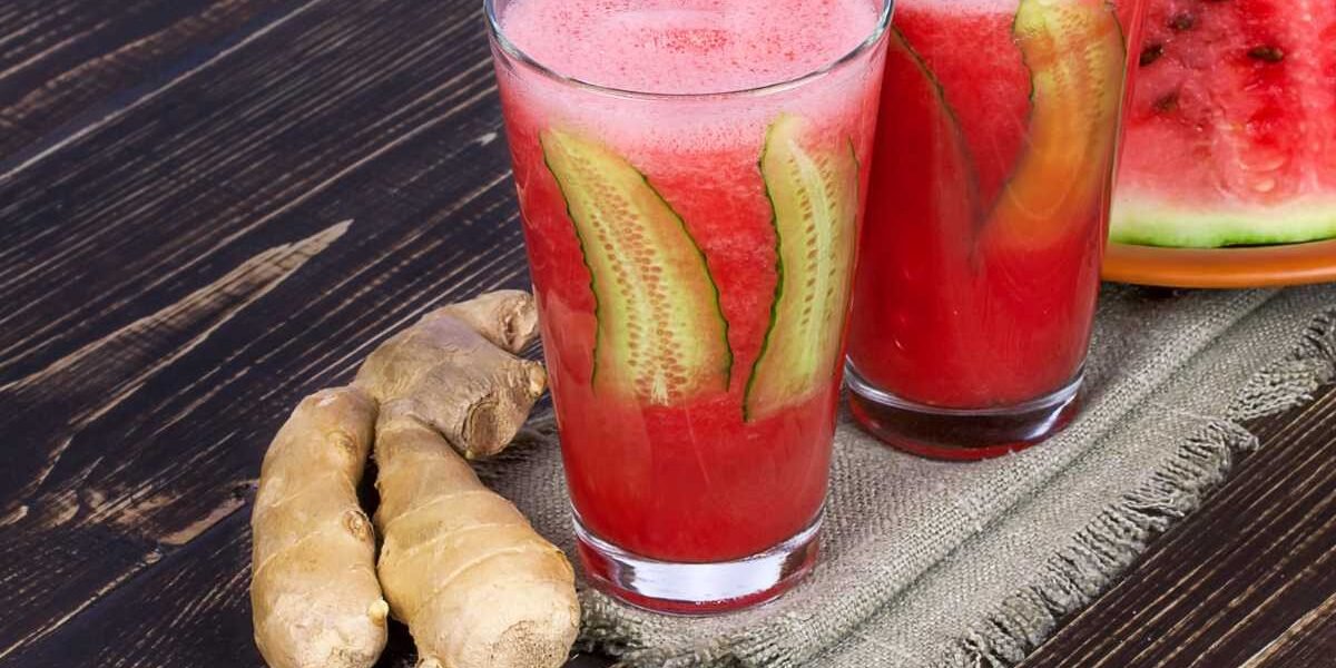 suco de melancia com gengibre​