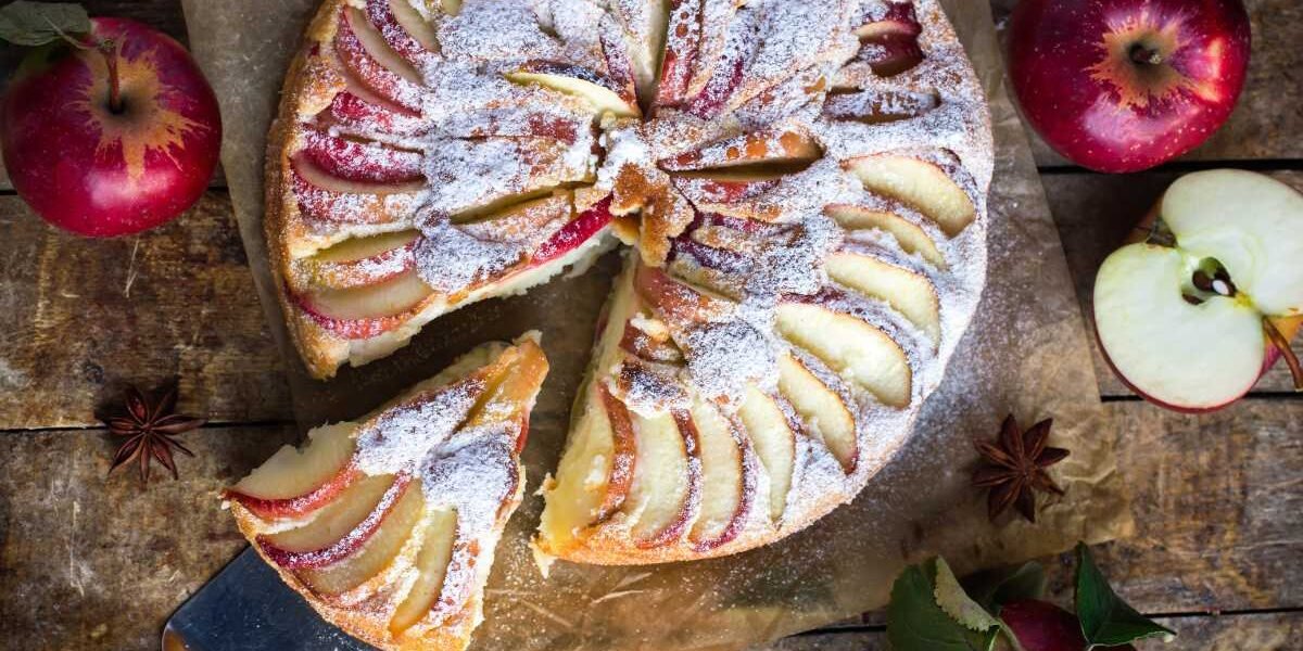 bolo de maçã simples e fofinho