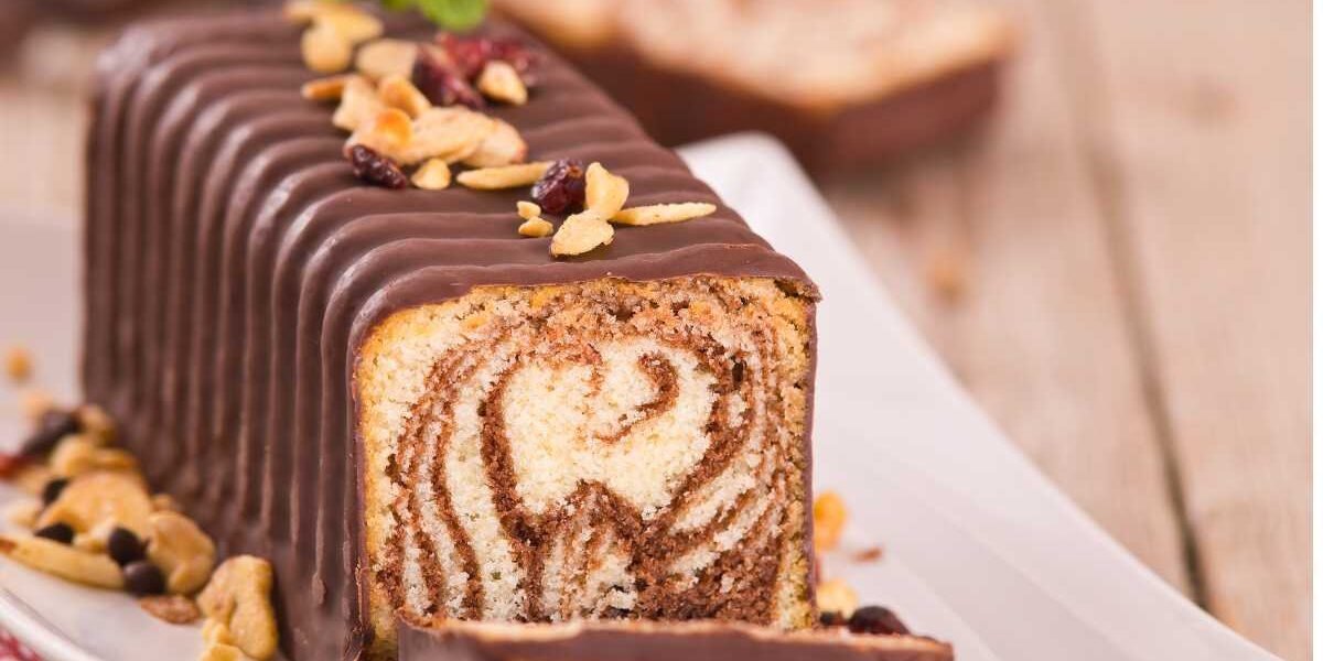 Bolo Mesclado de Chocolate e Baunilha