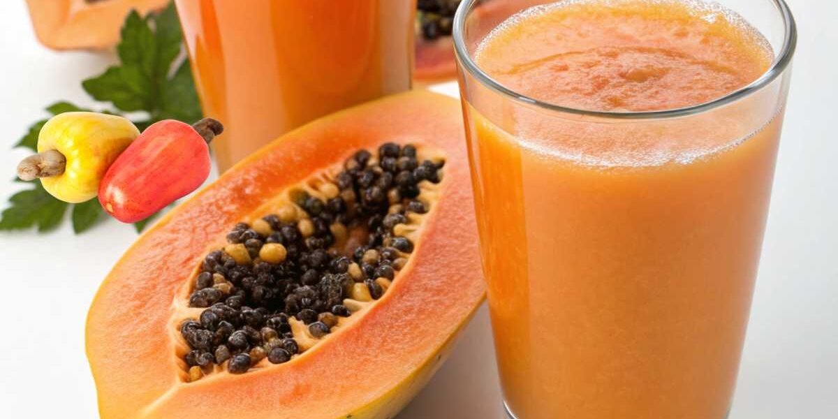 suco de cajú e mamão